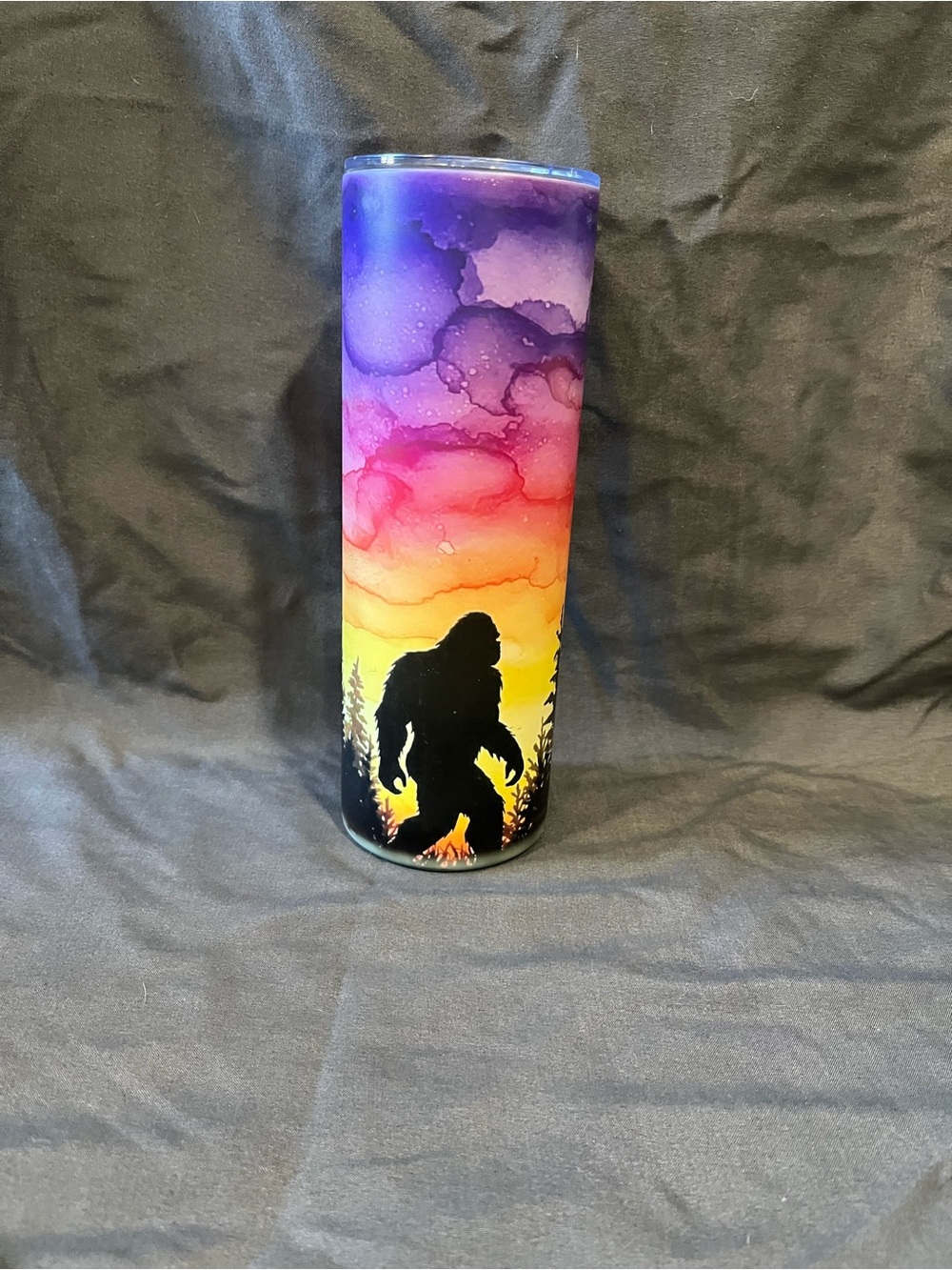 Sasquatch Art Insulated Tumbler - Purple, Pink & Yellow